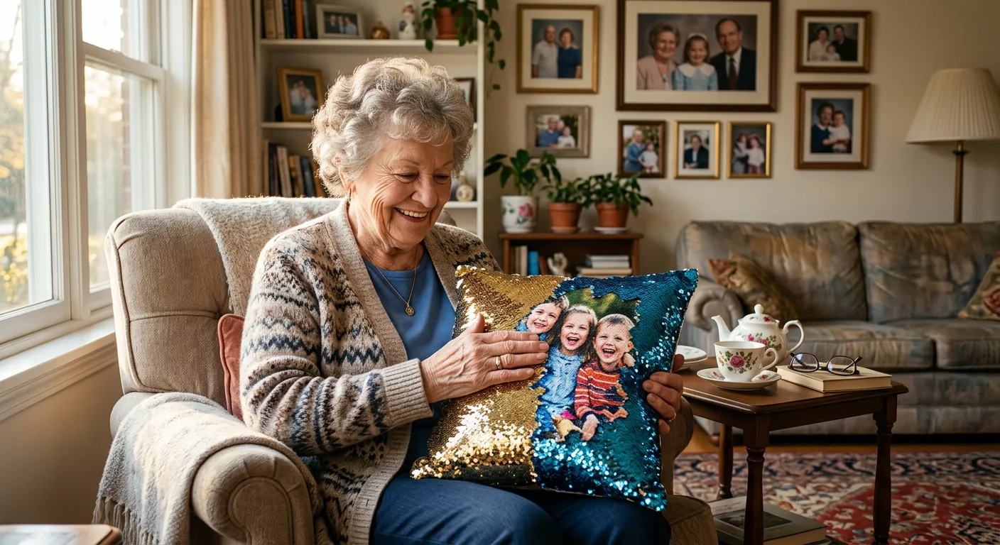 Gift Ideas for Grandma: Personalized Sequin Keepsakes